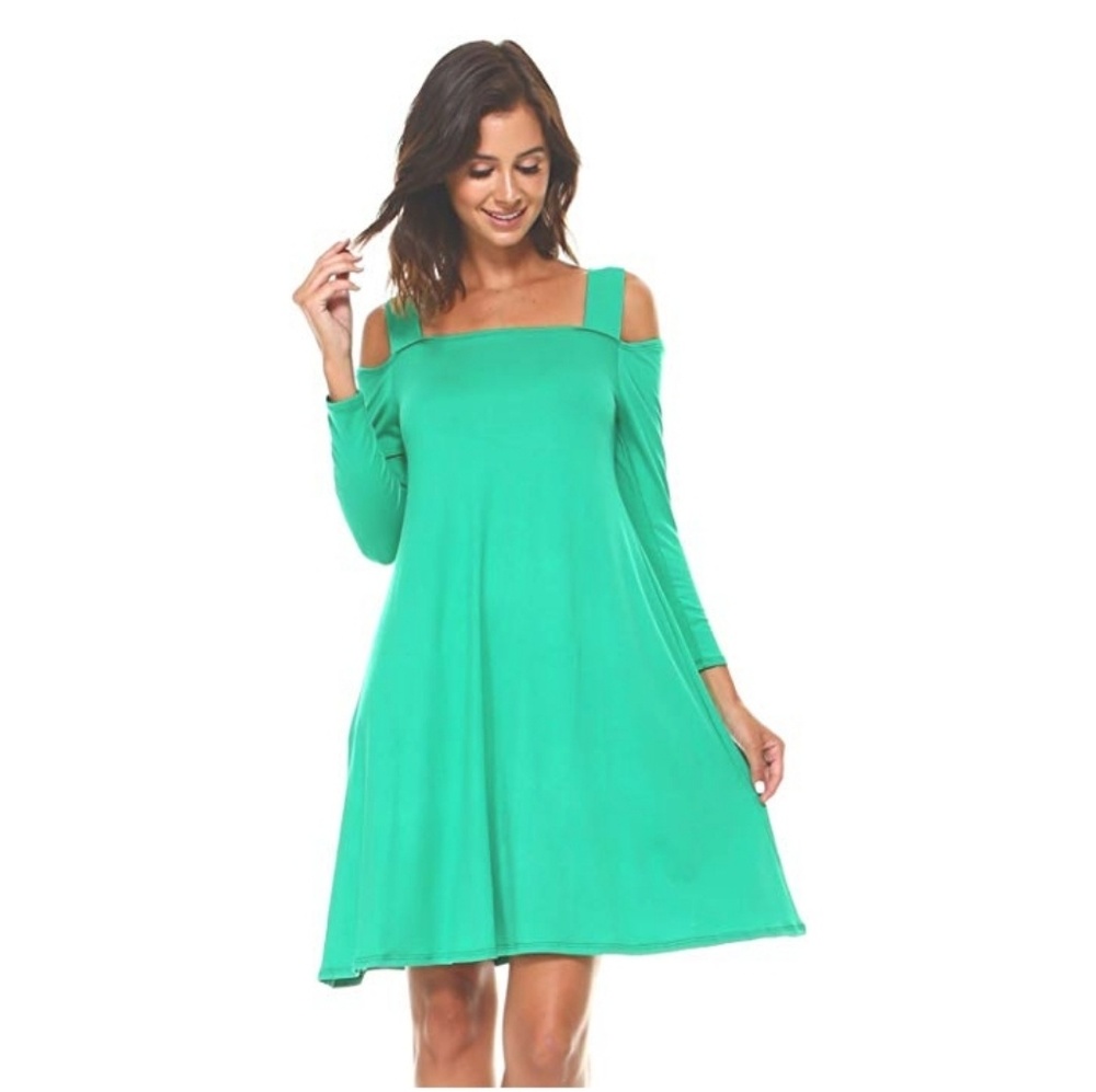 ♥️Bundle&Save♥Wide Strap Cold Shoulder Midi Dress